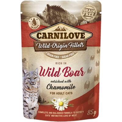 CARNILOVE cat φακ.Wild Boar & Cham.85g