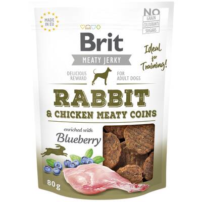 BRIT Dog Jerky Rabbit M. Coins 80g