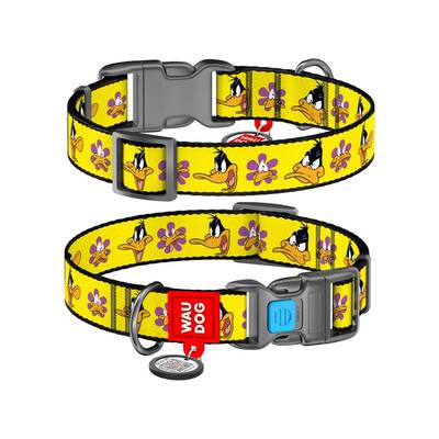 WAUDOG Naylon Dog Collar Looney 1" Plastic Fastex S 15mmx23-35cm