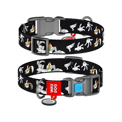 WAUDOG Naylon Dog Collar Looney 7" Plastic Fastex S 15mmx23-35cm