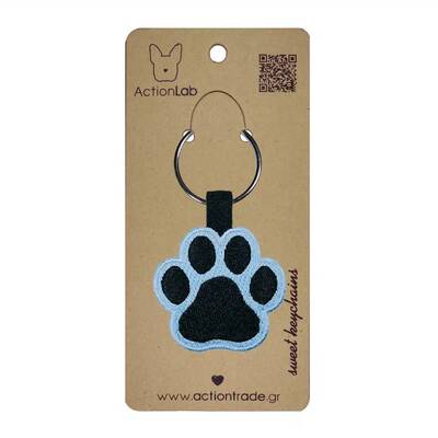 ACTION LAB Κεντητό Μπρελόκ Animal Paw Light Blue