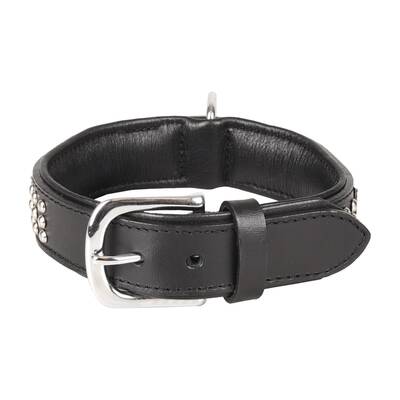 FLAMINGO Collar Sedona Leather Black 31x35cm