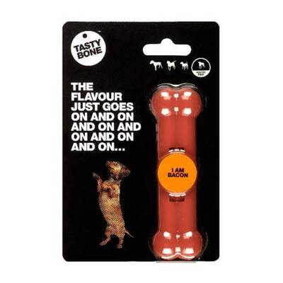 TASTY BONE Nylon Bone Toy Puppy Bacon