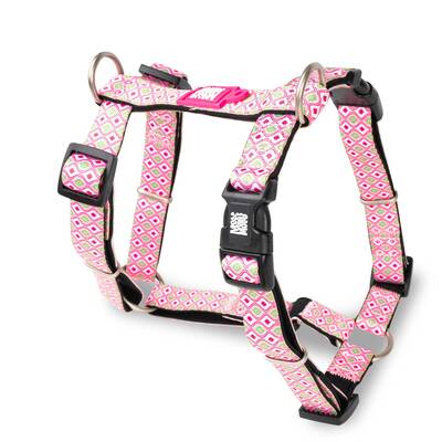 MAX & MOLLY H-Harness - Retro Pink/M neck 36x58cm/chest 2,0x53-69cm