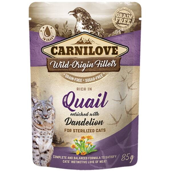 CARNILOVE cat φακ.Quail & Dand.Ster.85g