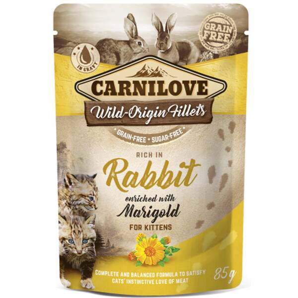 CARNILOVE cat φακ.Rabbit & Mar.Kitt.85g