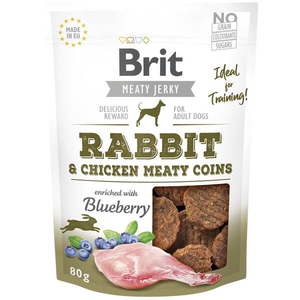 BRIT Dog Jerky Rabbit M. Coins 80g