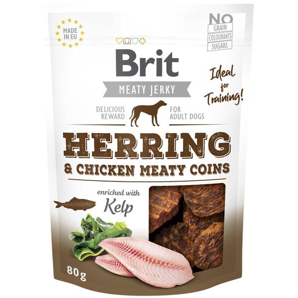 BRIT Dog Jerky Herring M. Coins 80g