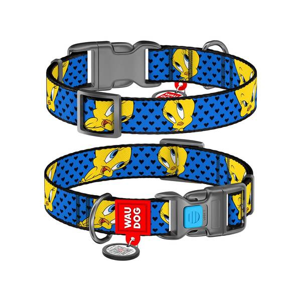 WAUDOG Naylon Dog Collar Looney 25mm 35*58cm