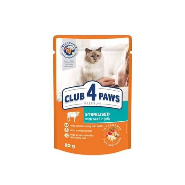 CLUB 4 PAWS Sterilized Beef Jelly 80gr