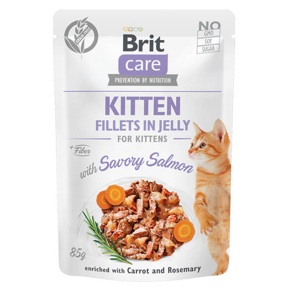 BRIT Care Cat Pouches Fillets In Jelly Kitten Salmon 85gr