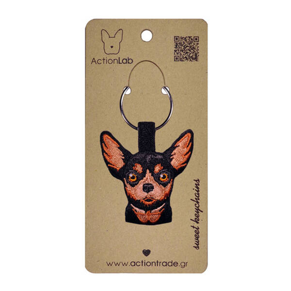 ACTION LAB Κεντητό Μπρελόκ Chihuahua Black