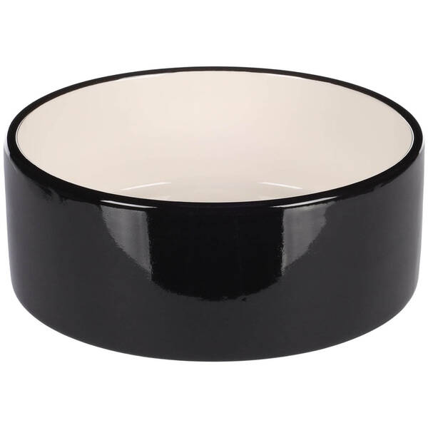 FLAMINGO Bowl Dog Rocky Ceramic Black Round 900ml 16,5x6,5cm