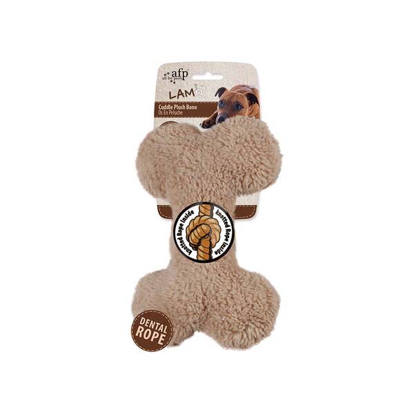 AFP Dog Toy Lambswool Plush Bone 9''