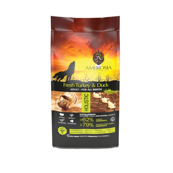 AMBROSIA GF Dog Adult Fresh Turkey & Duck 2kg