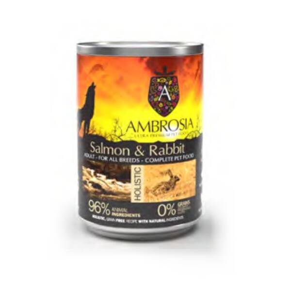 AMBROSIA GF Dog Adult Sensitive Salmon&Rabbit 400gr