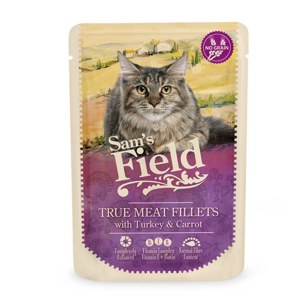 SAM'S FIELD Cat Wet Pouch Adult Turkey 85gr