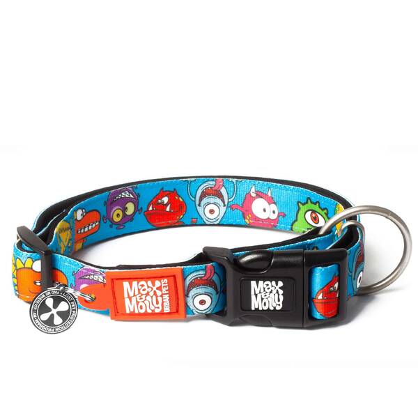 MAX & MOLLY Smart ID Collar - Little Monsters/S 1,5cmx28-45cm