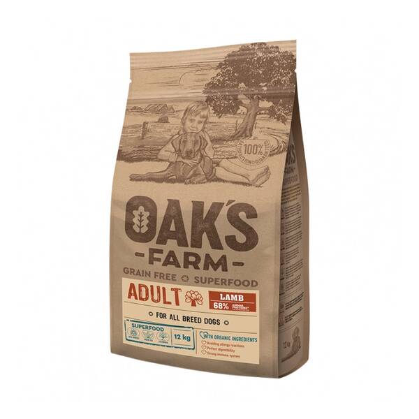 OAKS FARM Dog GF All Breed Adult Lamb 2kg