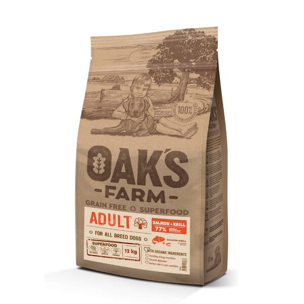 OAKS FARM Dog GF All Breed Adult Salmon&Krill 2kg