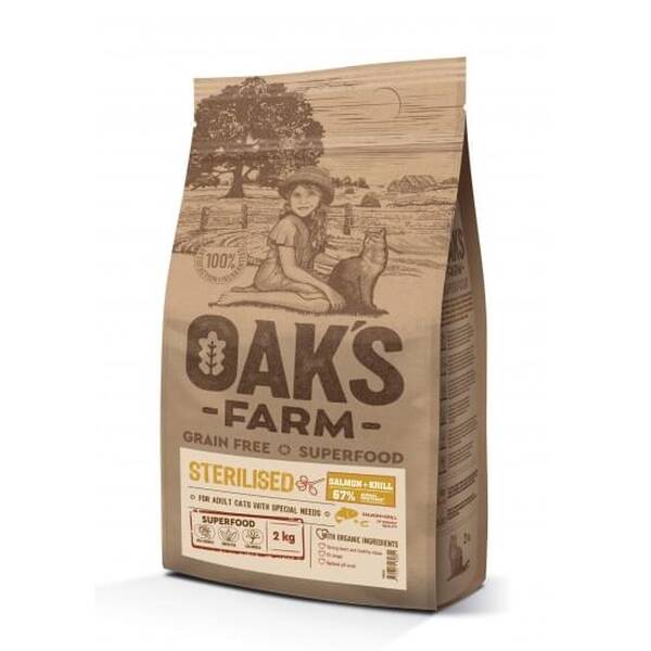 OAKS FARM Cat GF Sterilised Salmon&Krill 2kg