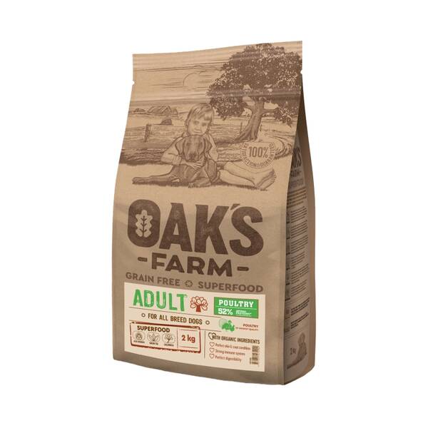 OAKS FARM Dog GF All Breed Adult Poultry 2kg