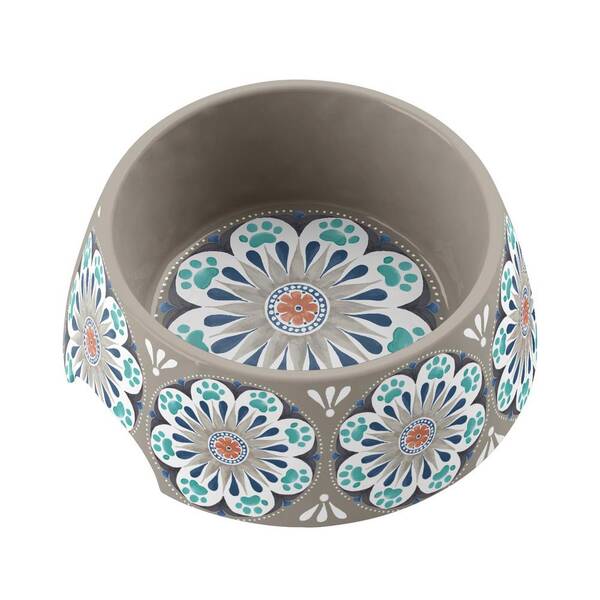 TARHONG Pet Bowl Carmel Medallion Grey/M 591ml